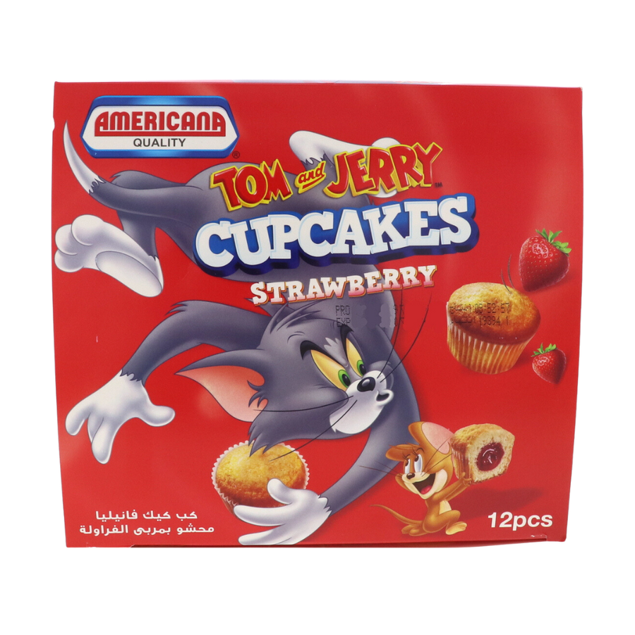 Americana Tom & Jerry in Arabia Vanilla Cupcake with Strawberry Jam 12x35g