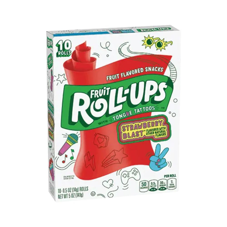 Fruit Roll Ups with Tongue Tattoos Strawberry Blast 141g (2)