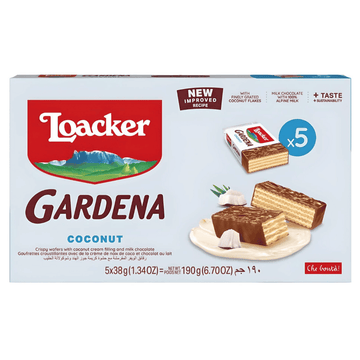 Loacker Wafer Gardena Coconut Pack of 5x38g