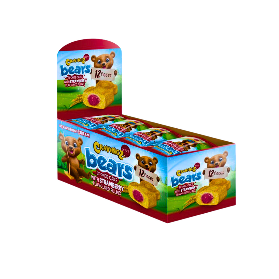 Cravings Bears Sponge Cake with Strawberry Cake 12x45g